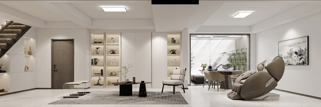 國際公館145㎡四室三廳現(xiàn)代風(fēng)格負(fù)一層客廳裝修效果圖