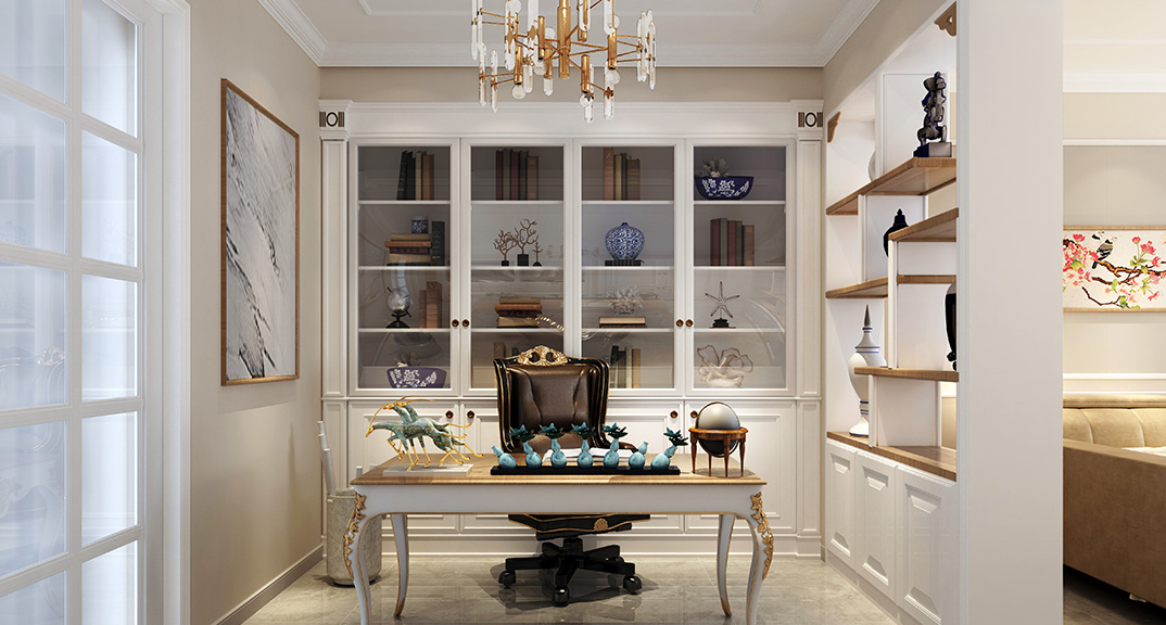 壹號(hào)學(xué)府135㎡三室兩廳書房美式風(fēng)格裝修案例效果圖.jpg